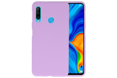 BAOHU Hoesje Geschikt voor de Huawei P30 Lite - Backcover Color Telefoonhoesje - Paars