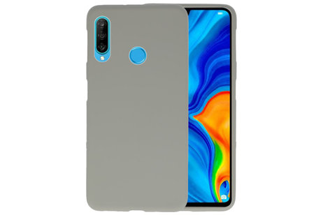 BAOHU Hoesje Geschikt voor de Huawei P30 Lite - Backcover Color Telefoonhoesje - Grijs