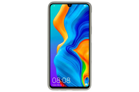 BAOHU Hoesje Geschikt voor de Huawei P30 Lite - Backcover Color Telefoonhoesje - Grijs