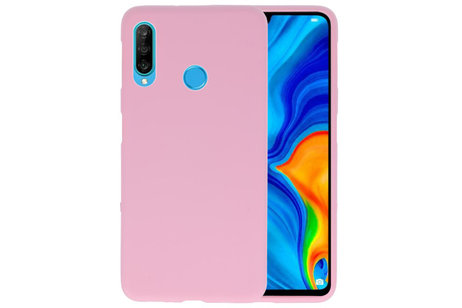 BAOHU Hoesje Geschikt voor de Huawei P30 Lite - Backcover Color Telefoonhoesje - Roze