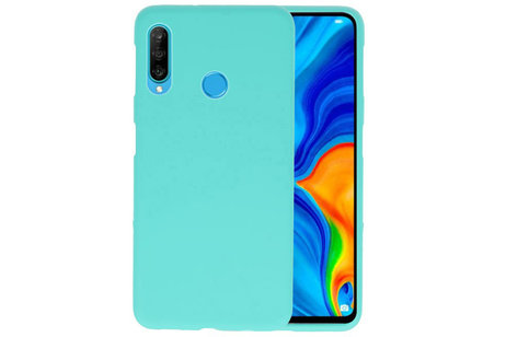 BAOHU Hoesje Geschikt voor de Huawei P30 Lite - Backcover Color Telefoonhoesje - Turquoise