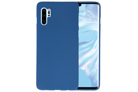 BAOHU Hoesje Geschikt voor de Huawei P30 Pro - Backcover Color Telefoonhoesje - Navy