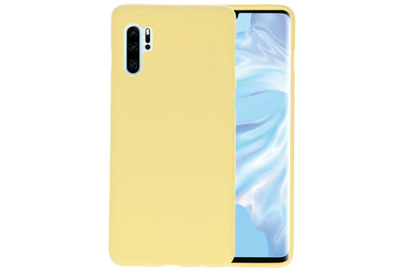 BAOHU Hoesje Geschikt voor de Huawei P30 Pro - Backcover Color Telefoonhoesje - Geel