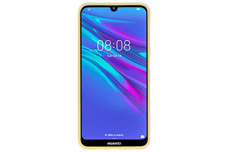 BAOHU Hoesje Geschikt voor de Huawei Y6 (Prime) 2019 - Backcover Color Telefoonhoesje - Geel