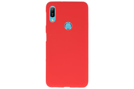 BAOHU Hoesje Geschikt voor de Huawei Y6 (Prime) 2019 - Backcover Color Telefoonhoesje - Rood