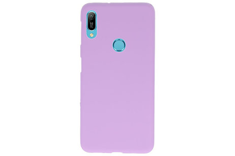 BAOHU Hoesje Geschikt voor de Huawei Y6 (Prime) 2019 - Backcover Color Telefoonhoesje - Paars