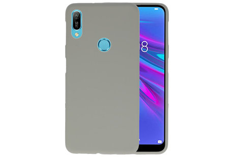 BAOHU Hoesje Geschikt voor de Huawei Y6 (Prime) 2019 - Backcover Color Telefoonhoesje - Grijs