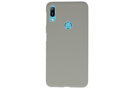 BAOHU Hoesje Geschikt voor de Huawei Y6 (Prime) 2019 - Backcover Color Telefoonhoesje - Grijs