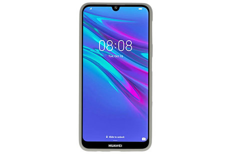 BAOHU Hoesje Geschikt voor de Huawei Y6 (Prime) 2019 - Backcover Color Telefoonhoesje - Grijs