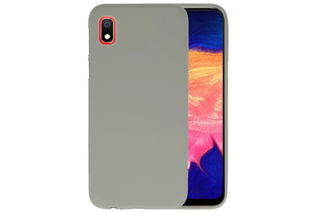 BAOHU Hoesje Geschikt voor de Samsung Galaxy A10 - Backcover Color Telefoonhoesje - Grijs