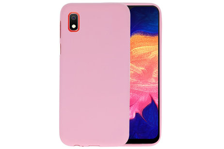BAOHU Hoesje Geschikt voor de Samsung Galaxy A10 - Backcover Color Telefoonhoesje - Roze