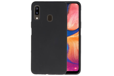BAOHU Hoesje Geschikt voor de Samsung Galaxy A20 - Backcover Color Telefoonhoesje - Zwart