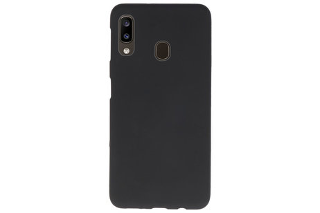 BAOHU Hoesje Geschikt voor de Samsung Galaxy A20 - Backcover Color Telefoonhoesje - Zwart
