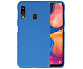 BAOHU Hoesje Geschikt voor de Samsung Galaxy A20 - Backcover Color Telefoonhoesje - Navy