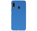 BAOHU Hoesje Geschikt voor de Samsung Galaxy A20 - Backcover Color Telefoonhoesje - Navy