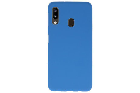 BAOHU Hoesje Geschikt voor de Samsung Galaxy A20 - Backcover Color Telefoonhoesje - Navy
