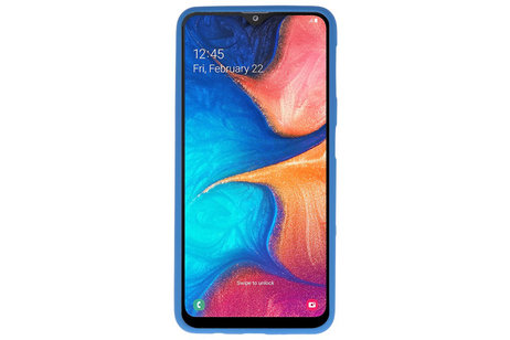 BAOHU Hoesje Geschikt voor de Samsung Galaxy A20 - Backcover Color Telefoonhoesje - Navy
