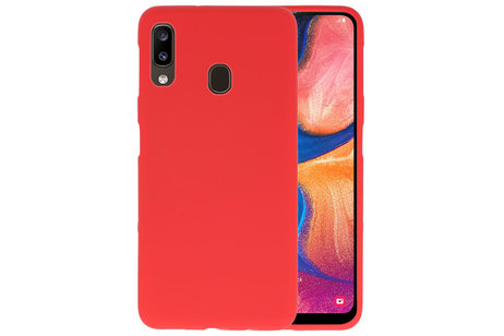 BAOHU Hoesje Geschikt voor de Samsung Galaxy A20 - Backcover Color Telefoonhoesje - Rood