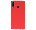BAOHU Hoesje Geschikt voor de Samsung Galaxy A20 - Backcover Color Telefoonhoesje - Rood