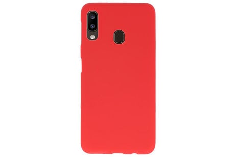 BAOHU Hoesje Geschikt voor de Samsung Galaxy A20 - Backcover Color Telefoonhoesje - Rood