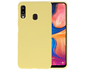 BAOHU Hoesje Geschikt voor de Samsung Galaxy A20 - Backcover Color Telefoonhoesje - Geel