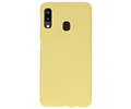 BAOHU Hoesje Geschikt voor de Samsung Galaxy A20 - Backcover Color Telefoonhoesje - Geel