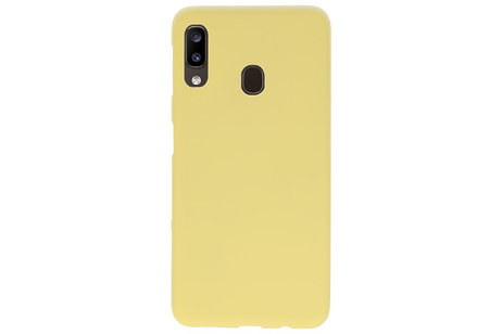 BAOHU Hoesje Geschikt voor de Samsung Galaxy A20 - Backcover Color Telefoonhoesje - Geel