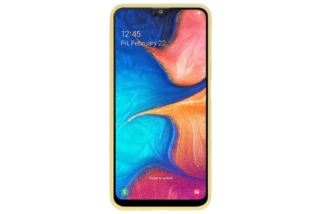 BAOHU Hoesje Geschikt voor de Samsung Galaxy A20 - Backcover Color Telefoonhoesje - Geel