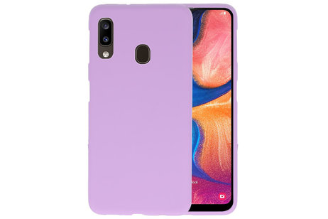 BAOHU Hoesje Geschikt voor de Samsung Galaxy A20 - Backcover Color Telefoonhoesje - Paars