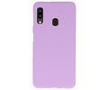 BAOHU Hoesje Geschikt voor de Samsung Galaxy A20 - Backcover Color Telefoonhoesje - Paars