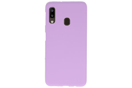 BAOHU Hoesje Geschikt voor de Samsung Galaxy A20 - Backcover Color Telefoonhoesje - Paars