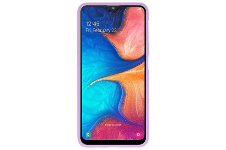 BAOHU Hoesje Geschikt voor de Samsung Galaxy A20 - Backcover Color Telefoonhoesje - Paars