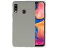 BAOHU Hoesje Geschikt voor de Samsung Galaxy A20 - Backcover Color Telefoonhoesje - Grijs