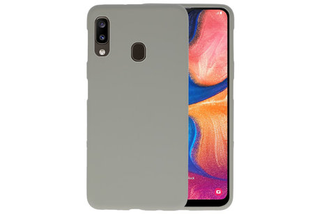 BAOHU Hoesje Geschikt voor de Samsung Galaxy A20 - Backcover Color Telefoonhoesje - Grijs