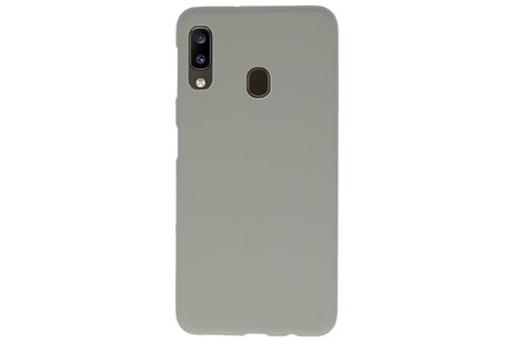 BAOHU Hoesje Geschikt voor de Samsung Galaxy A20 - Backcover Color Telefoonhoesje - Grijs