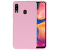 BAOHU Hoesje Geschikt voor de Samsung Galaxy A20 - Backcover Color Telefoonhoesje - Roze