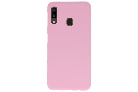 BAOHU Hoesje Geschikt voor de Samsung Galaxy A20 - Backcover Color Telefoonhoesje - Roze