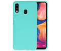 BAOHU Hoesje Geschikt voor de Samsung Galaxy A20 - Backcover Color Telefoonhoesje - Turquoise