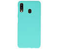 BAOHU Hoesje Geschikt voor de Samsung Galaxy A20 - Backcover Color Telefoonhoesje - Turquoise