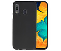 BAOHU Hoesje Geschikt voor de Samsung Galaxy A30 - Backcover Color Telefoonhoesje - Zwart