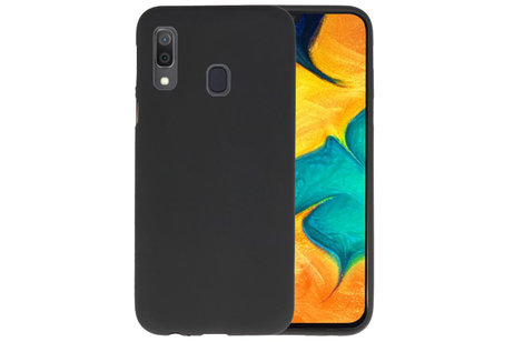 BAOHU Hoesje Geschikt voor de Samsung Galaxy A30 - Backcover Color Telefoonhoesje - Zwart