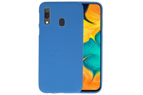 BAOHU Hoesje Geschikt voor de Samsung Galaxy A30 - Backcover Color Telefoonhoesje - Navy