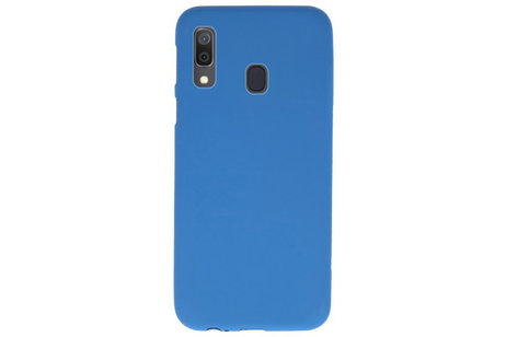 BAOHU Hoesje Geschikt voor de Samsung Galaxy A30 - Backcover Color Telefoonhoesje - Navy