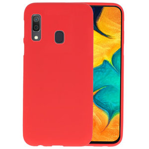 BAOHU Hoesje Geschikt voor de Samsung Galaxy A30 - Backcover Color Telefoonhoesje - Rood