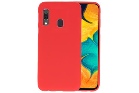 BAOHU Hoesje Geschikt voor de Samsung Galaxy A30 - Backcover Color Telefoonhoesje - Rood