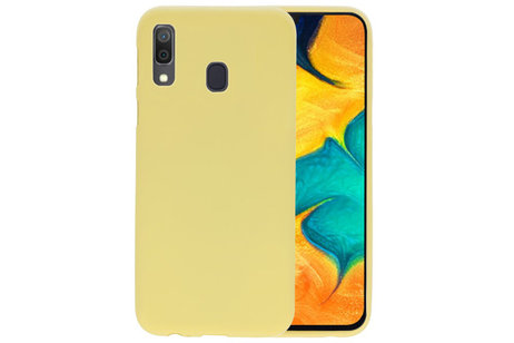 BAOHU Hoesje Geschikt voor de Samsung Galaxy A30 - Backcover Color Telefoonhoesje - Geel