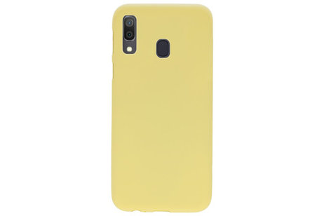 BAOHU Hoesje Geschikt voor de Samsung Galaxy A30 - Backcover Color Telefoonhoesje - Geel