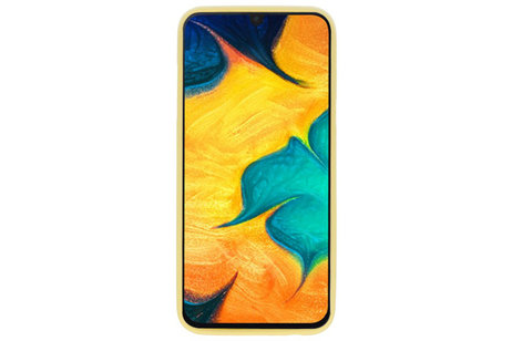 BAOHU Hoesje Geschikt voor de Samsung Galaxy A30 - Backcover Color Telefoonhoesje - Geel