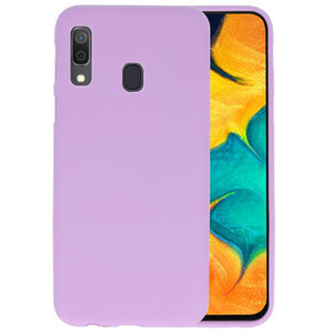 BAOHU Hoesje Geschikt voor de Samsung Galaxy A30 - Backcover Color Telefoonhoesje - Paars
