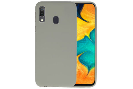 BAOHU Hoesje Geschikt voor de Samsung Galaxy A30 - Backcover Color Telefoonhoesje - Grijs
